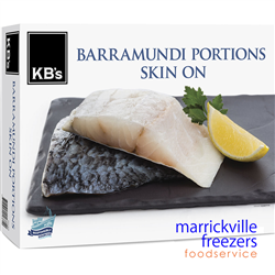 Barramundi Portion Skin On Centre Cut 190-210g 5kg Blue Wave