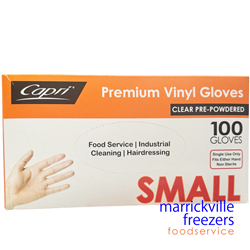Gloves Powdered Vinyl Small 100 CAPRI