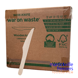 Knife Wooden 165mm WOW 100pc