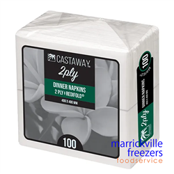 Napkin Dinner 2ply Redifold White 1000 Castaway 