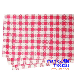 Paper Grease Proof Gingham Red 320 x 200mm (500)