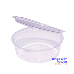 Show Bowl Flat Hinged Lid Clear 24 oz / 682ml 150 Capri