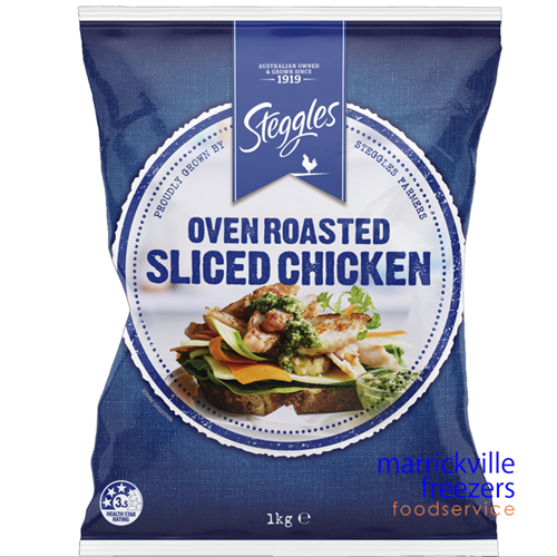 Chicken Meat Sliced Oven Roasted Steggles 6x1kg