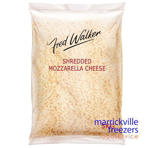 Cheese Mozzarella Shredded FROZEN 5kg Fred Walker