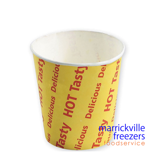 Cup Paper Chip Large 1000 PE Lined 12oz CAPRI (Tasty Hot Delicious print)