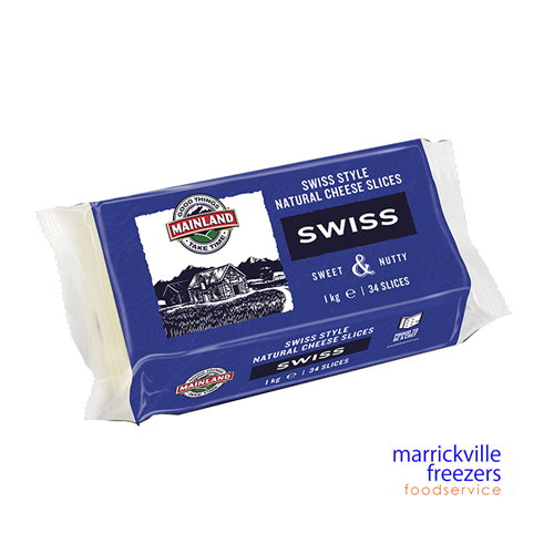 Cheese Swiss Slices 1kg 34slices Mainland