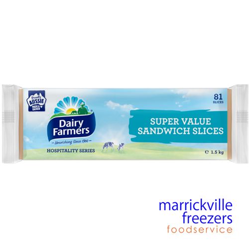 Cheese Slices Sandwich Supervalue 1.5kg 81sl Dairy Farmers