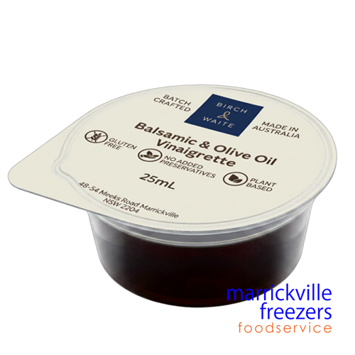 Dressing Balsamic & Olive Oil Vinaigrette Portions 25mlx210 Birch & Waite2.5lt Birch & Waite