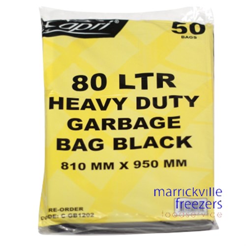 Garbage Bags Heavy Duty 75-80lt (250)