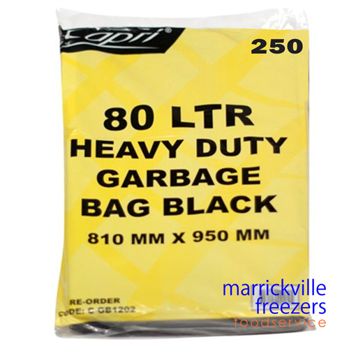 Garbage Bags Heavy Duty 75-80lt (250)