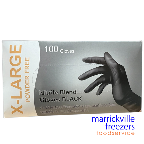Glove Nitrile/Vinyl Powder Free Black Extra Large 100 Pivotal