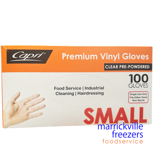 Gloves Powdered Vinyl Small 100 CAPRI