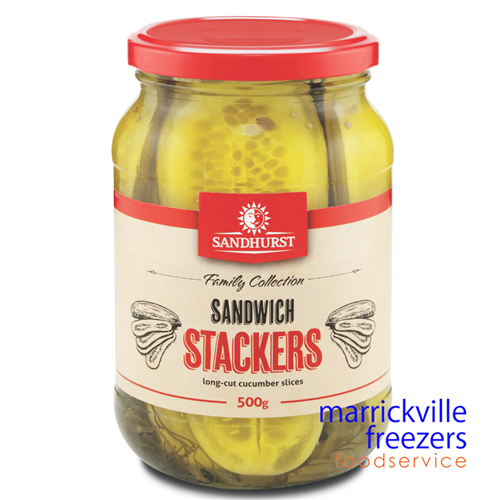 Gherkins Sliced Sandwich Stackers 500g