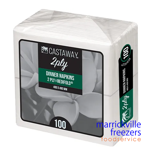 Napkin Dinner 2ply Redifold White 1000 Castaway 