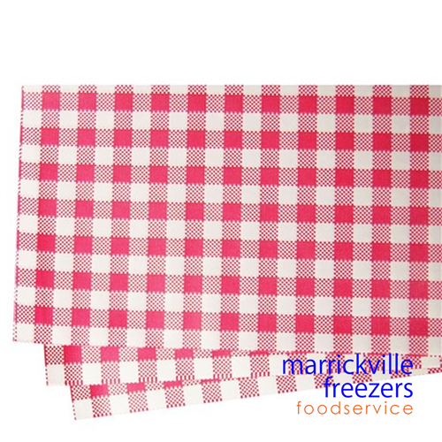 Paper Grease Proof Gingham Red 320 x 200mm (500)