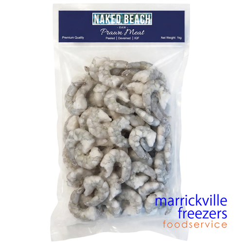 Prawn Meat Raw 31/40 Vannamei 1kg Naked Beach