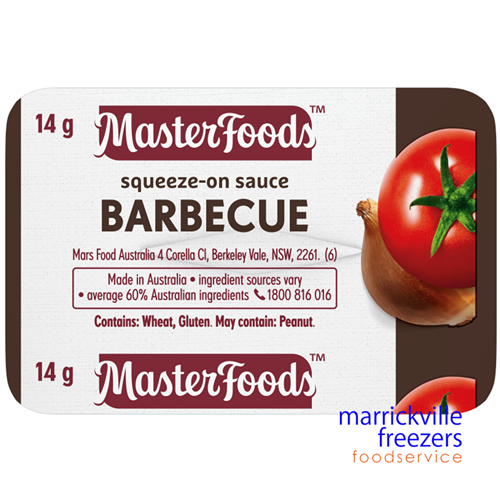 Sauce Barbeque Portion Control Squeeze On 100X14gm MasterFoods