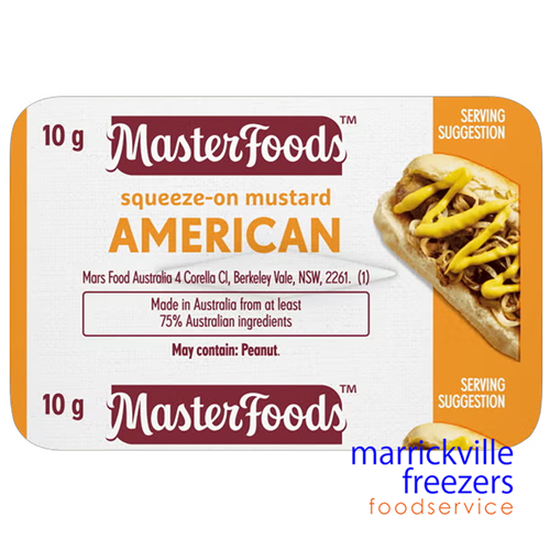 Mustard American Portion Control Squeeze 100x10gr Masterfoods