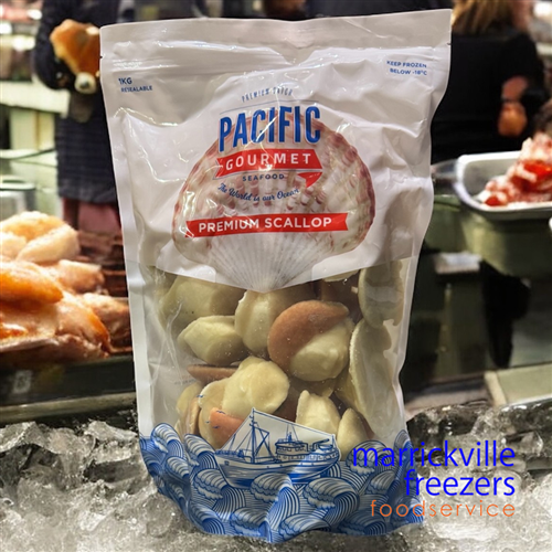 Scallops Roe On Premium 30/40 1kg Pacific Gourmet