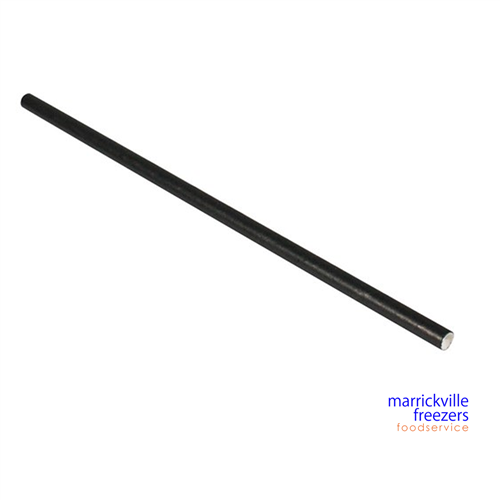 Straws Paper Black 200mm 6mm 2500 Enviro Choice